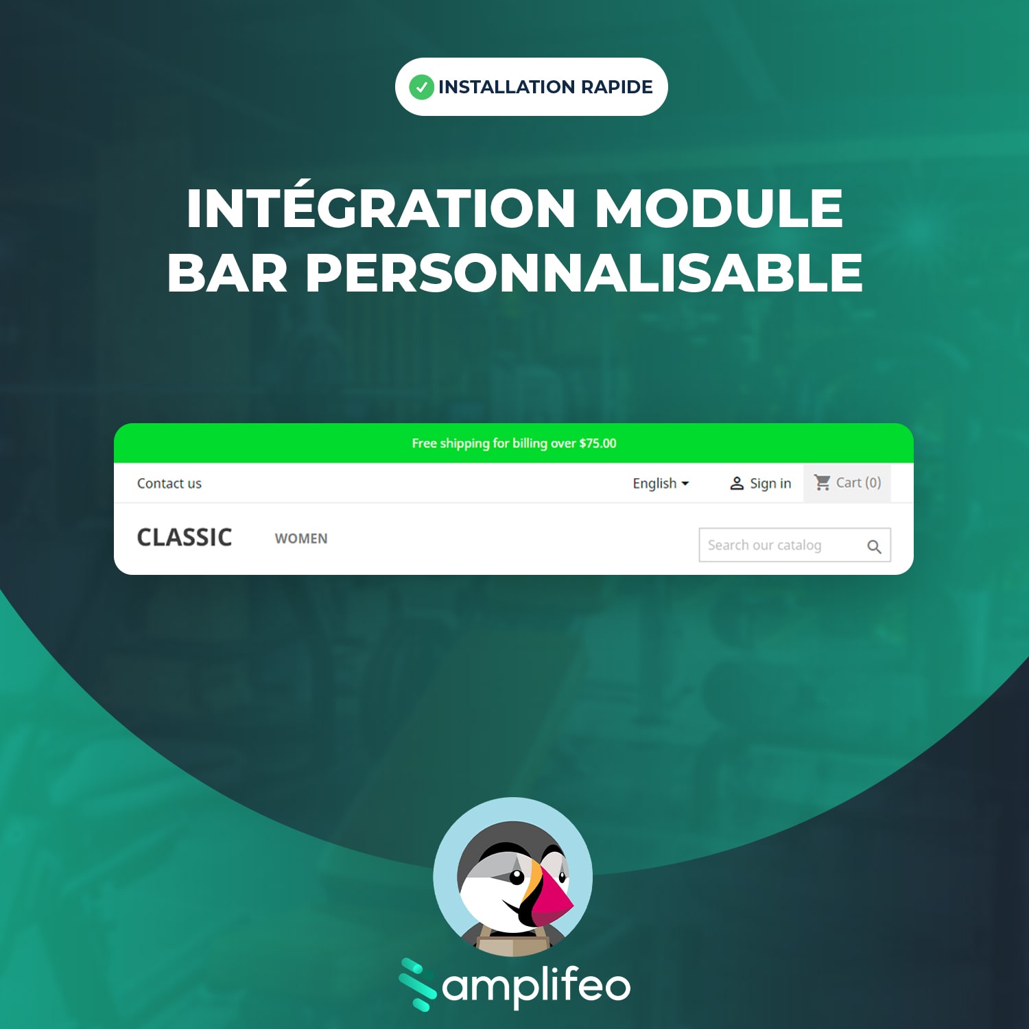 Intégration Module Bar Personnalisable PrestaShop