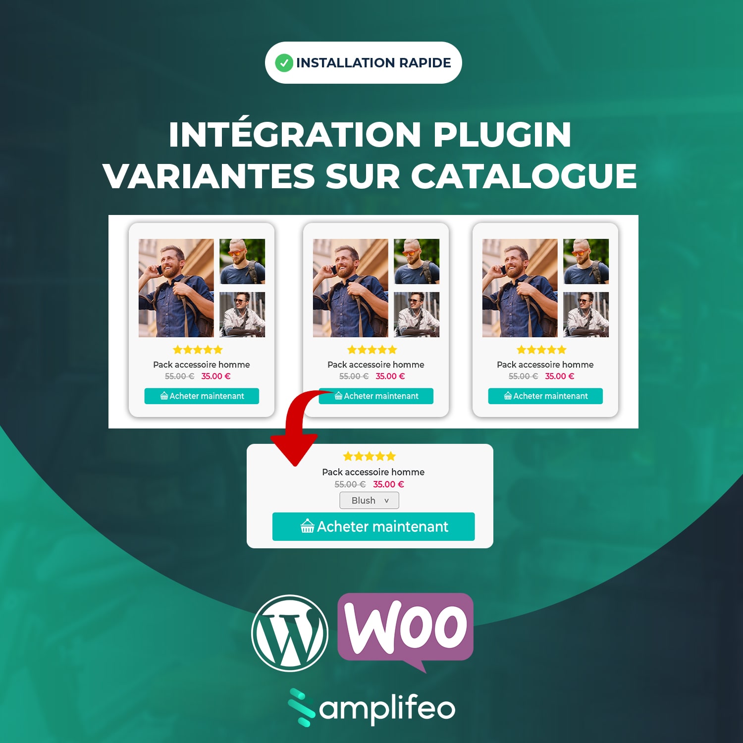 Intégration Plugin WooCommerce Variantes Sur Catalogue
