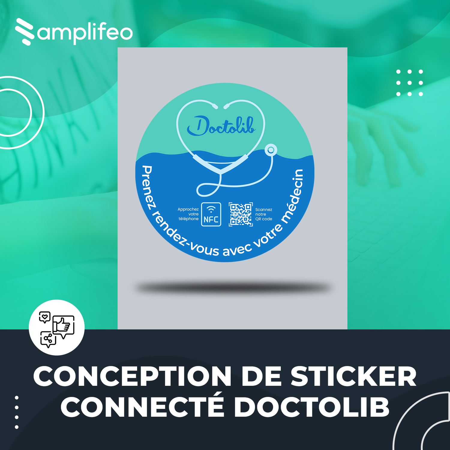 Sticker Connecté Doctolib Multi-surfaces Avec Puce NFC & Qr Code
