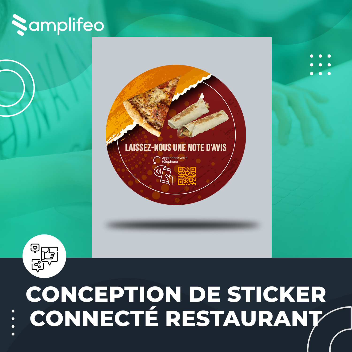Sticker Connecté Restaurant Multi-surfaces Avec Puce NFC & Qr Code