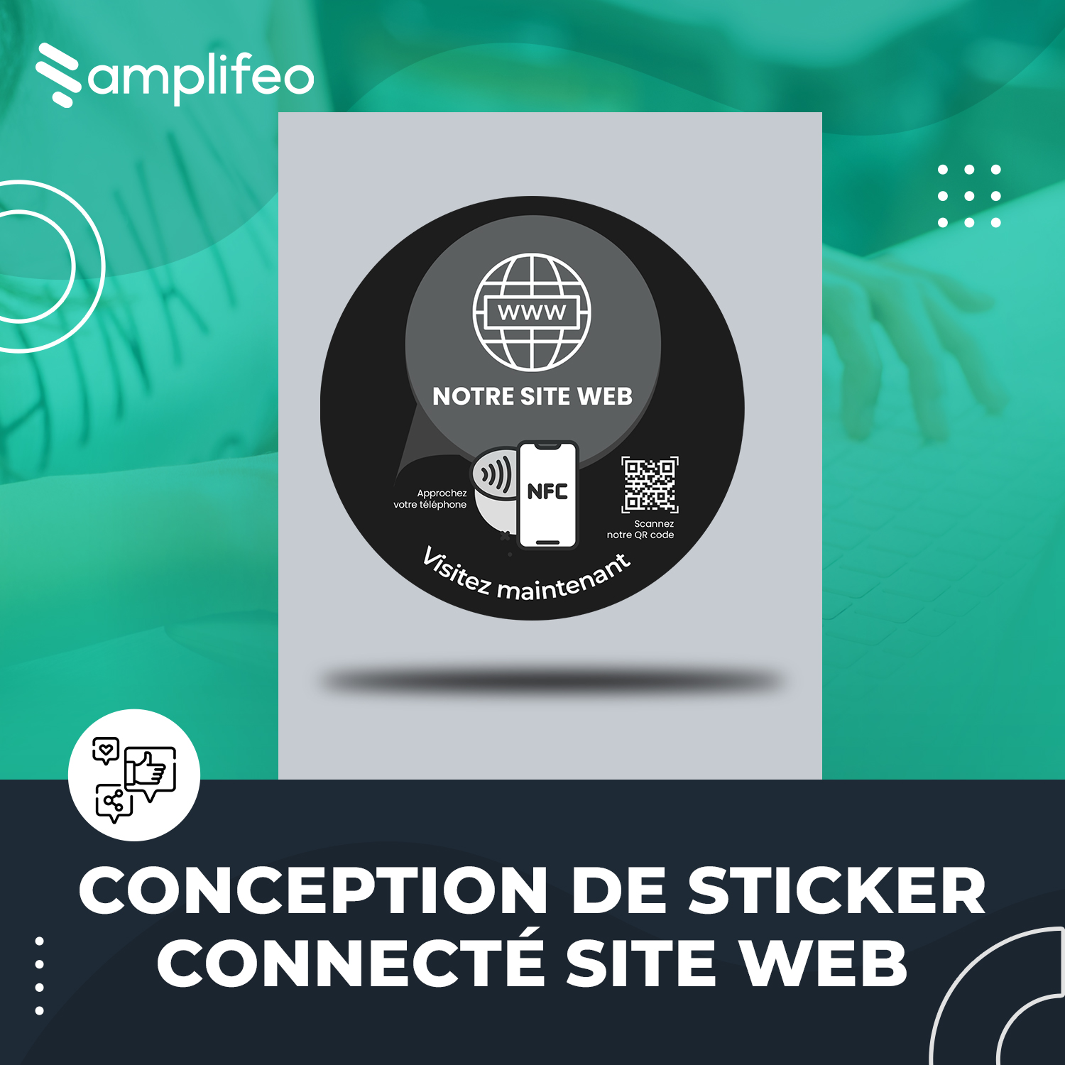 Sticker Connecté Site Web Multi-surfaces Avec Puce NFC & Qr Code