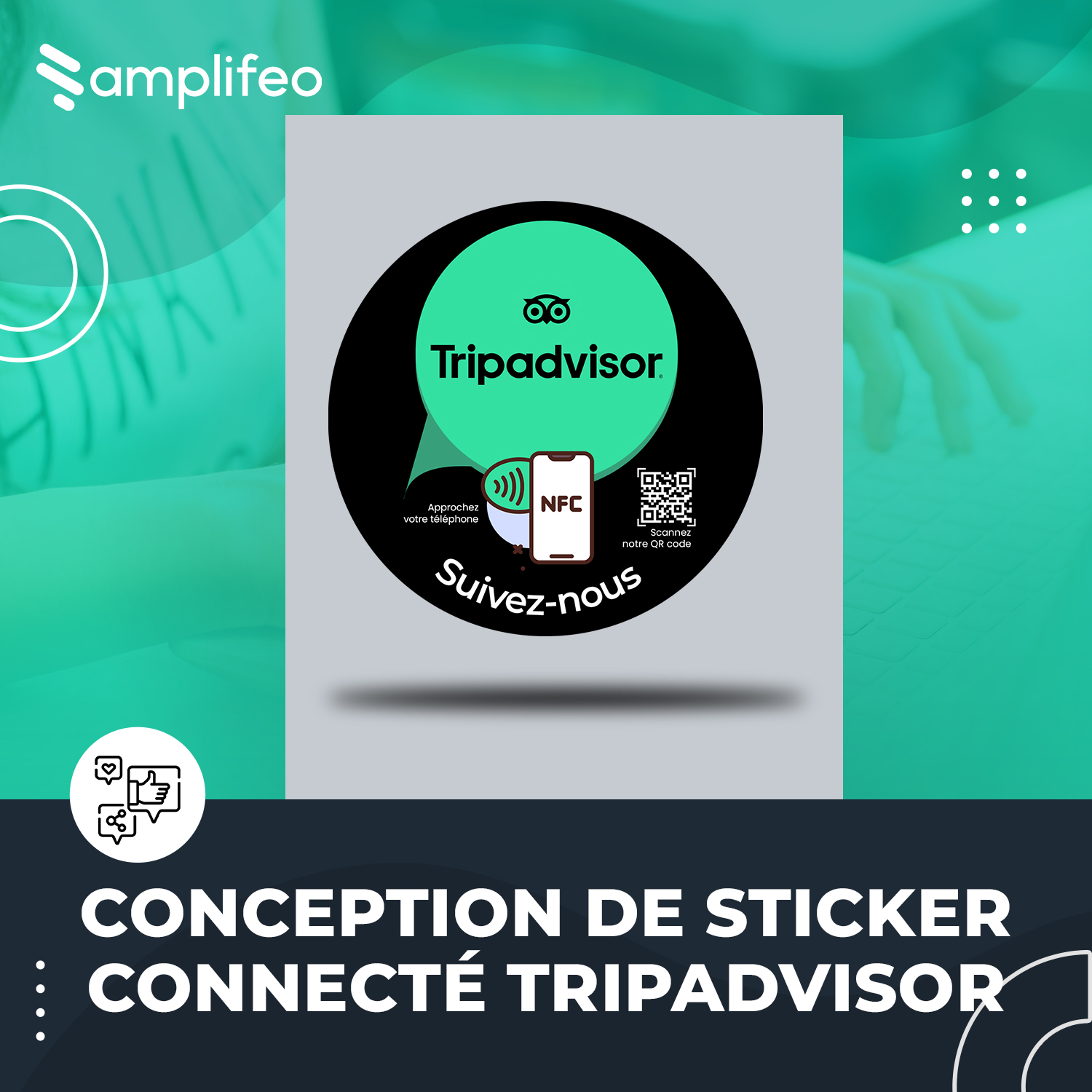 Sticker Connecté TripAdvisor Multi-surfaces Avec Puce NFC & Qr Code